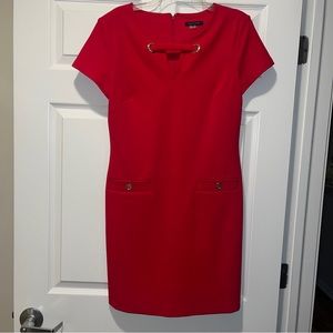 Tommy Hilfiger Hot Pink V Neck Business Dress Size 10